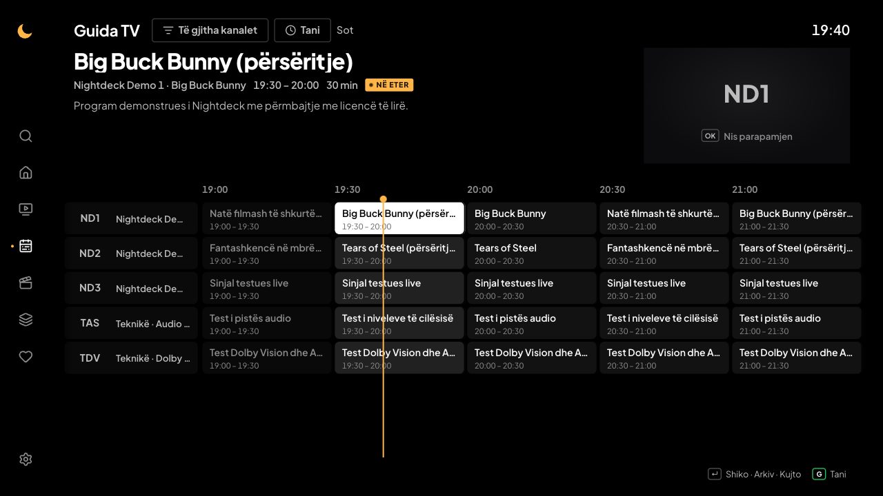 Guida TV për të gjitha kanalet